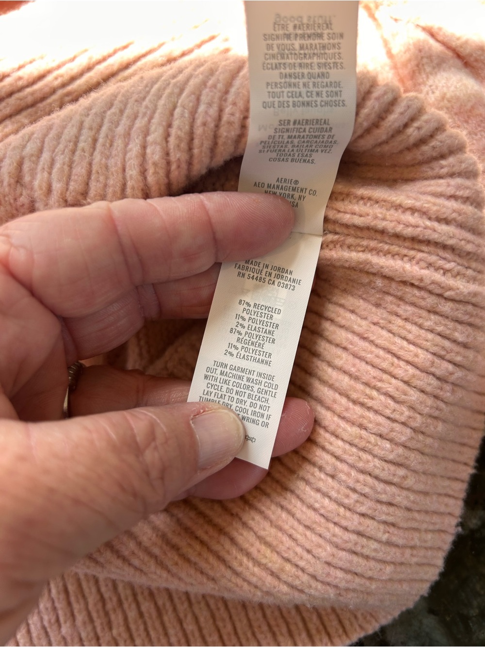 Aerie Unreal Cable Crew Sweater. Oversized. Slouchy. Dusty pink. Cozy. Lounge. M - Picture 6 of 9